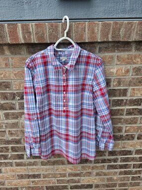 Talbot's Plaid Popover Size Petite Large